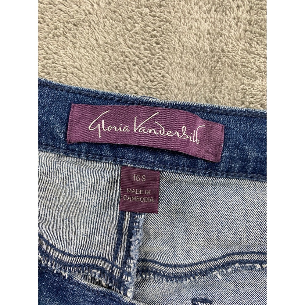 Gloria Vanderbilt Amanda Jeans Womens 16S Blue High Rise Tapered Straight Leg - Picture 3 of 15